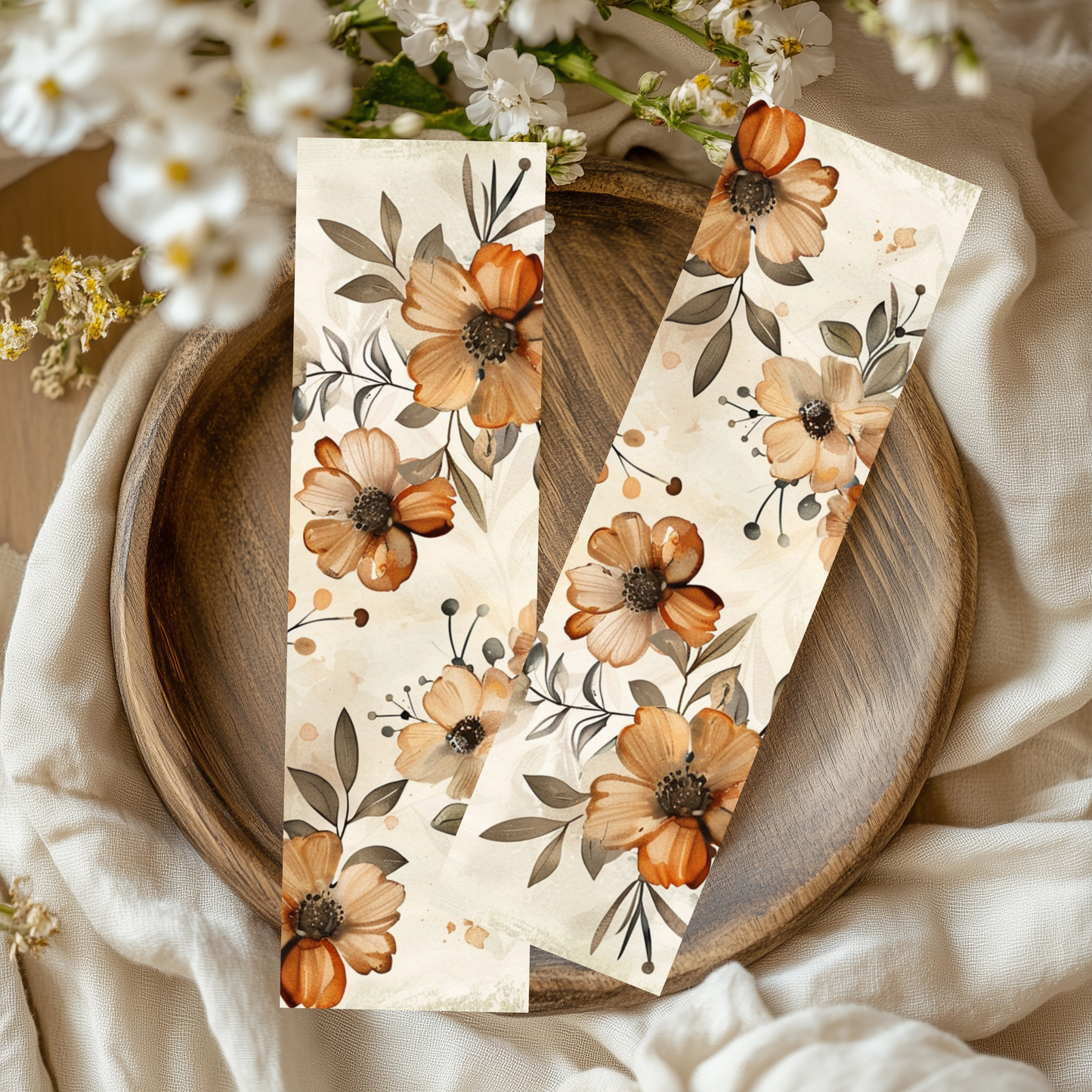 Sub-Acrcylic Bookmarks - Beige Florals