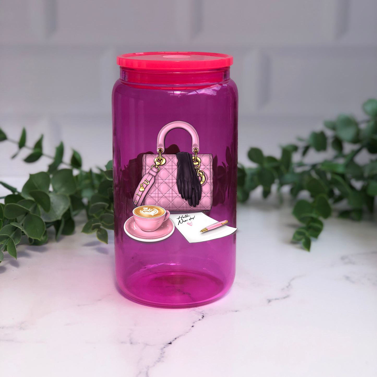 Glass Can - New Day Pink Bag