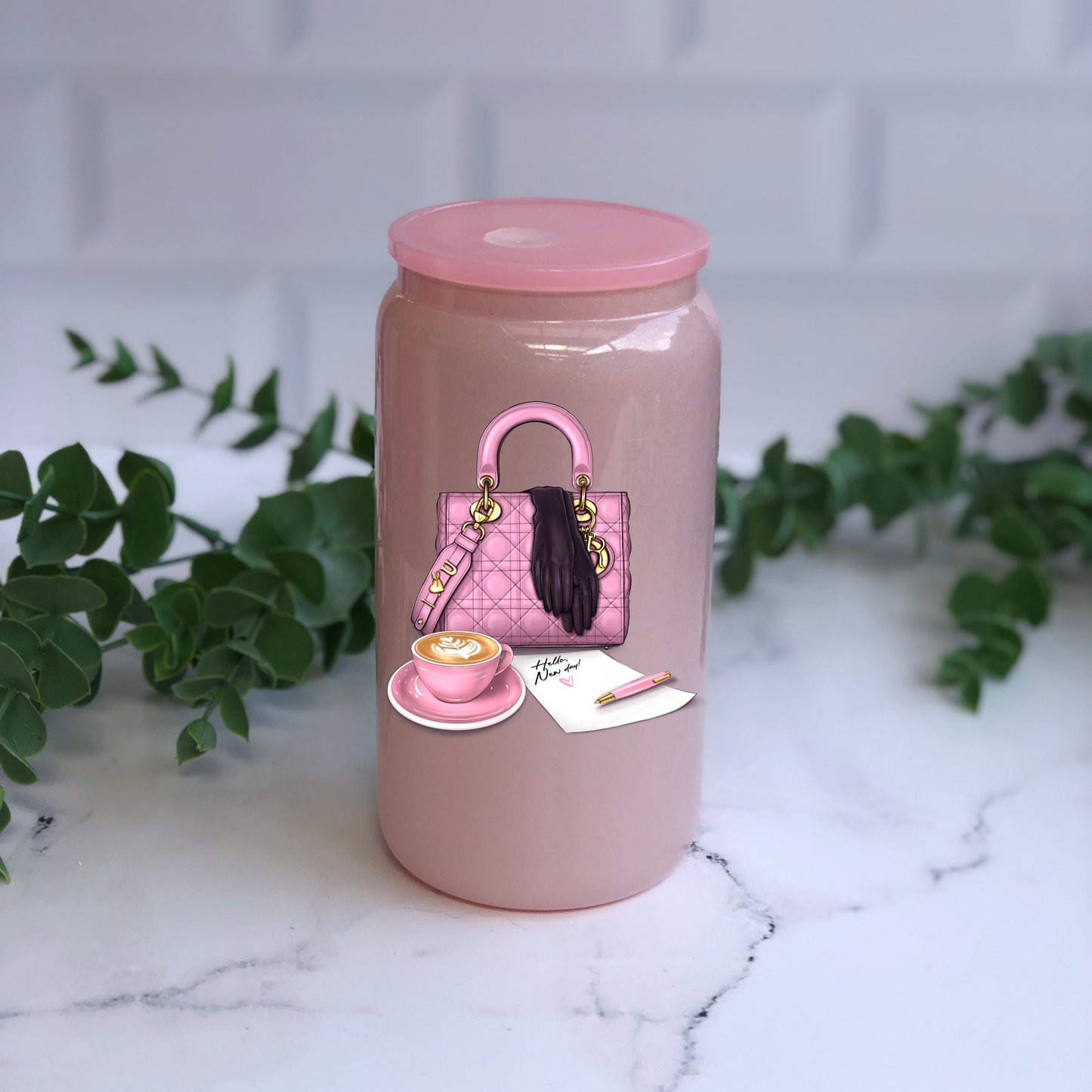 Glass Can - New Day Pink Bag