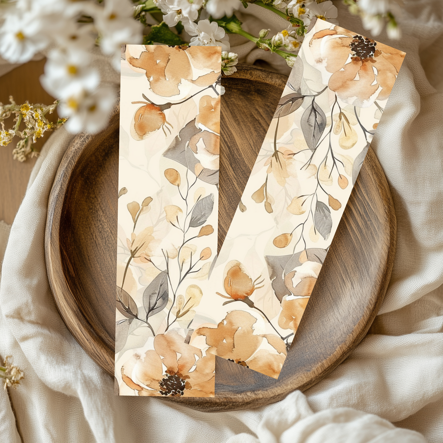 Sub-Acrcylic Bookmarks - Beige Florals