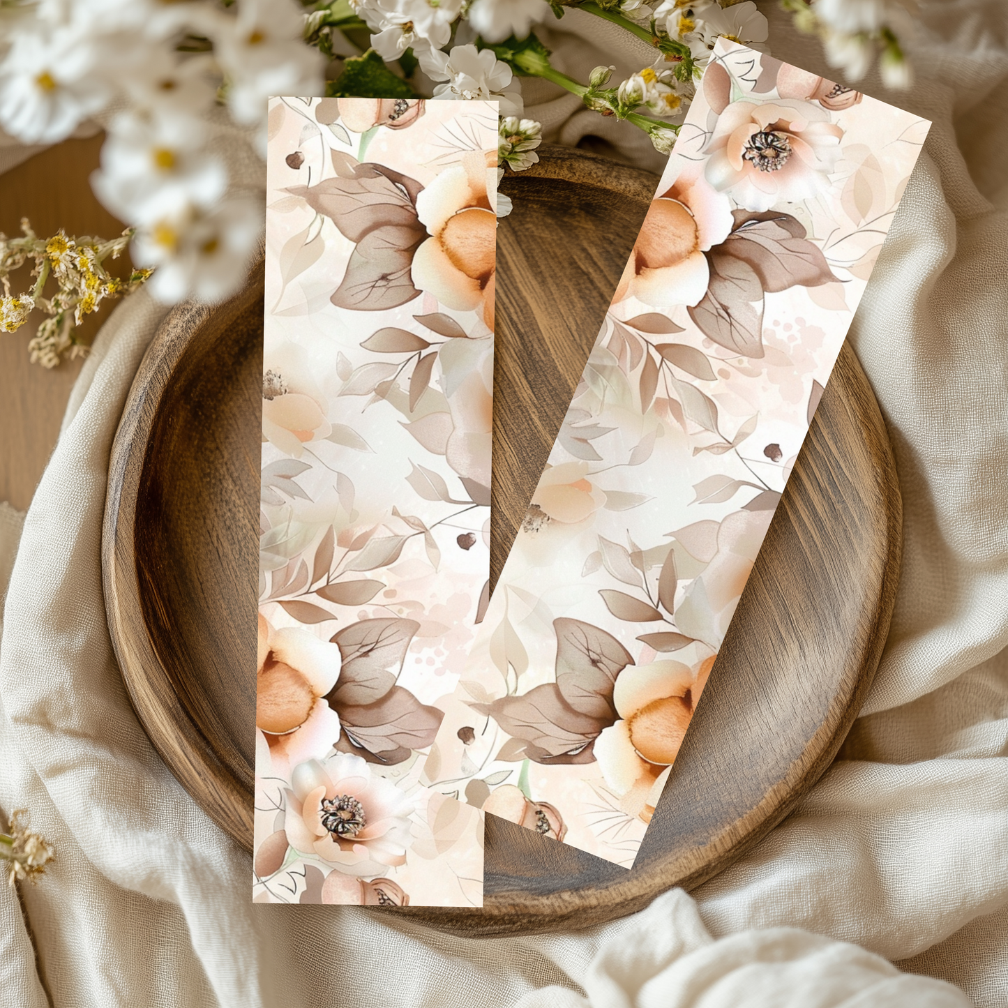 Sub-Acrcylic Bookmarks - Beige Florals