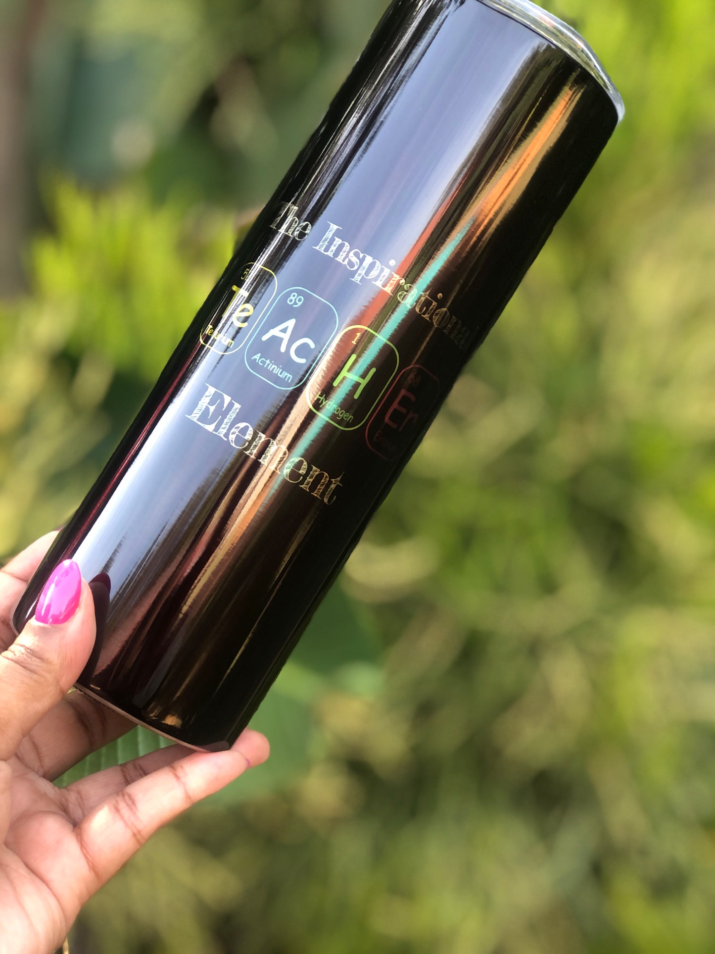 20oz Silver Skinny Tumbler - Teacher (Inspirational Element)