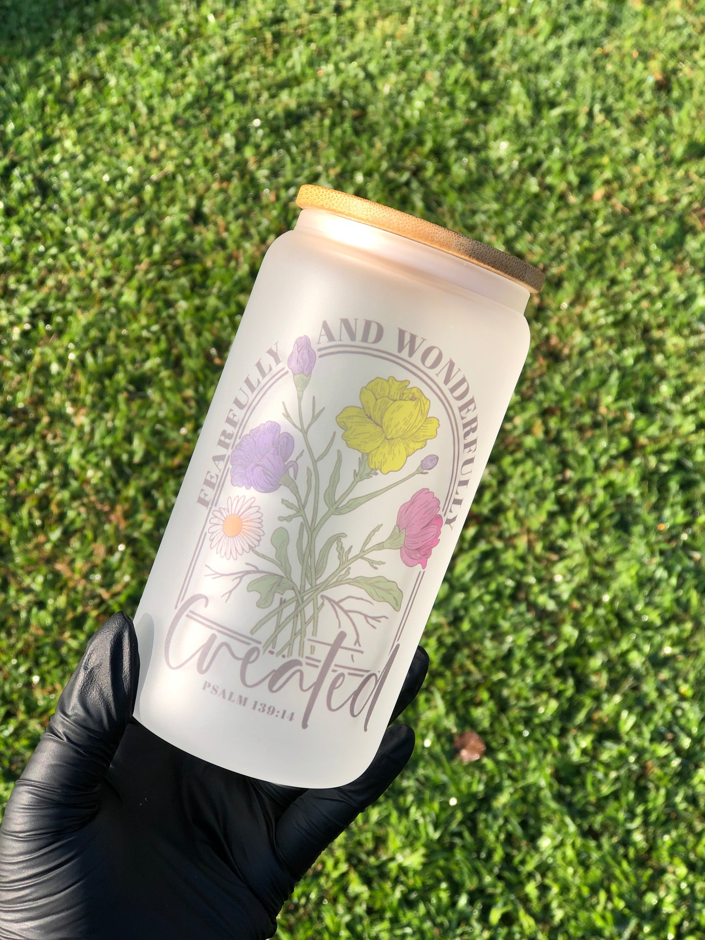 Frosted Glass Can - Fearfully and Wonderfully Created