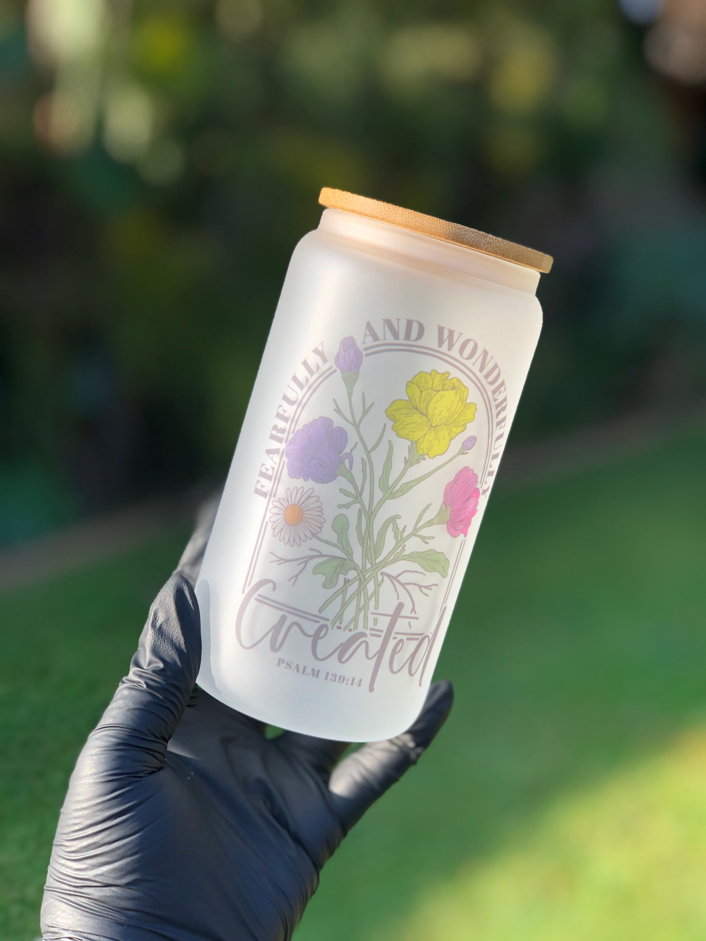 Frosted Glass Can - Fearfully and Wonderfully Created