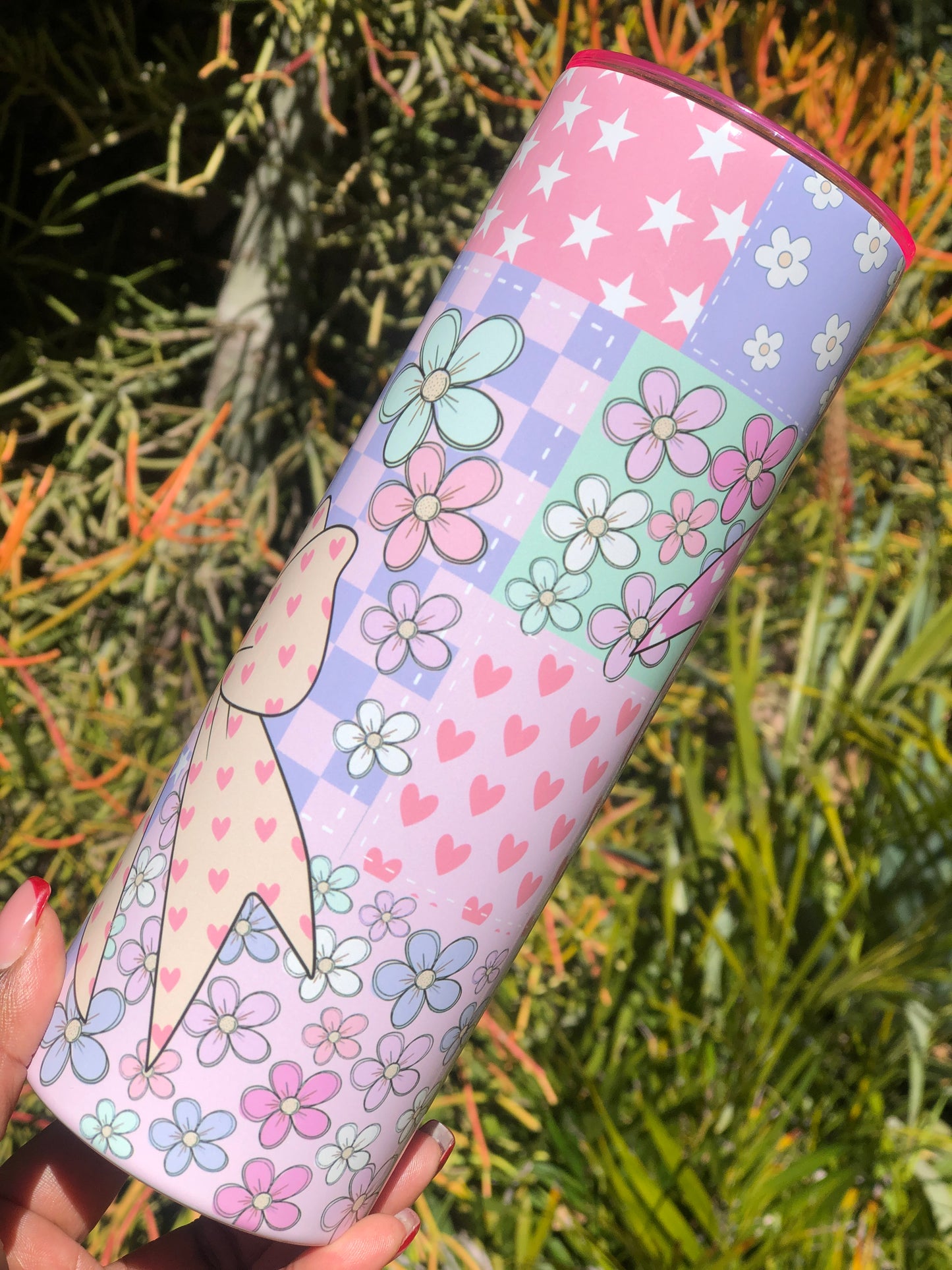 20oz Skinny Tumbler - Colourful Bows