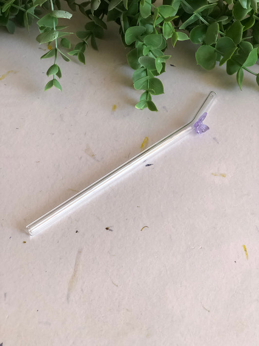 Butterfly Glass Straws