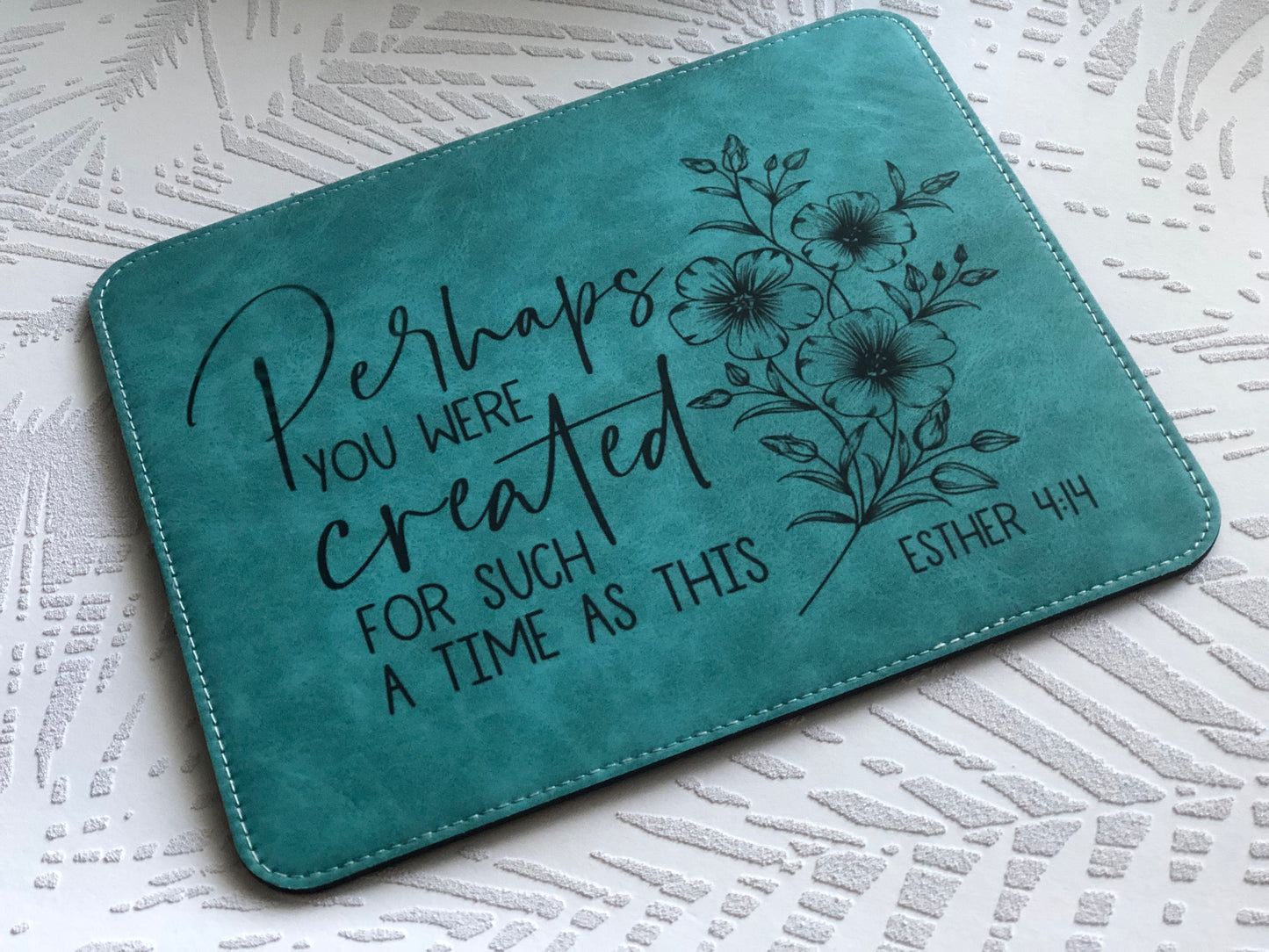 PU Leather Mouse Pad - Esther Quote