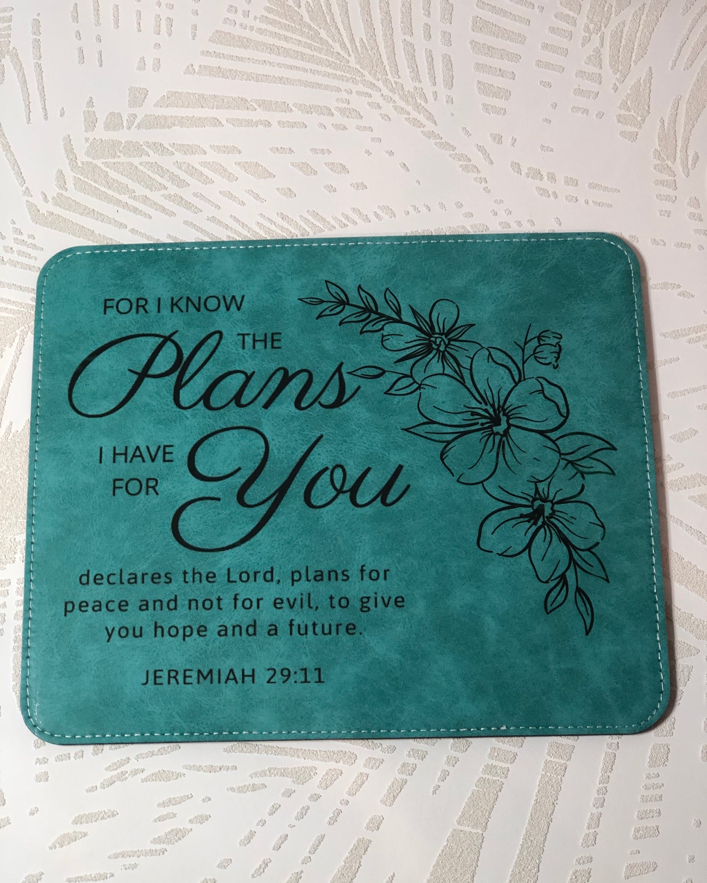 PU Leather Mouse Pad - Jeremiah 29 Quote