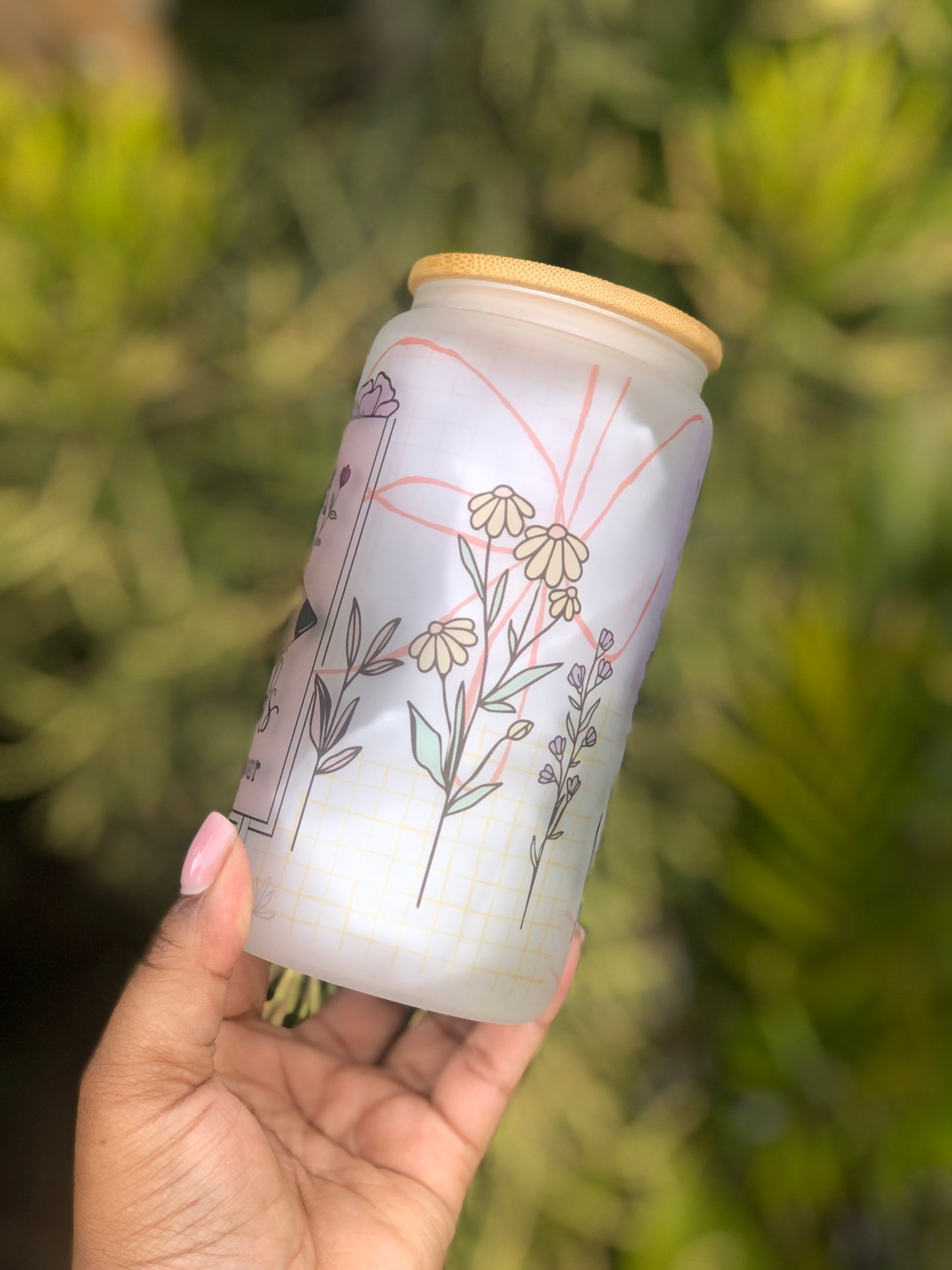 Frosted Glass Can - Teachers Plant Seeds