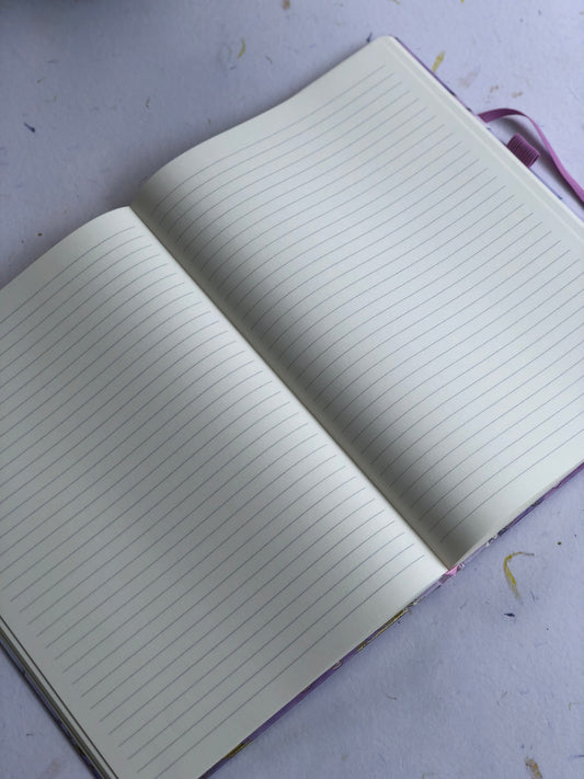 A4 Hard Cover Lined Gold Trim Notebook