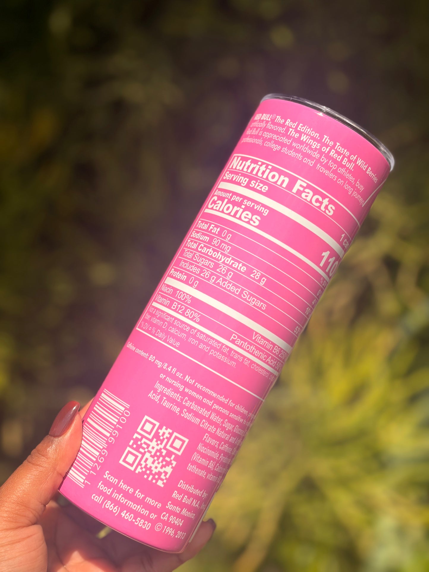 20oz Skinny Tumbler - Red Bull Pink Edition
