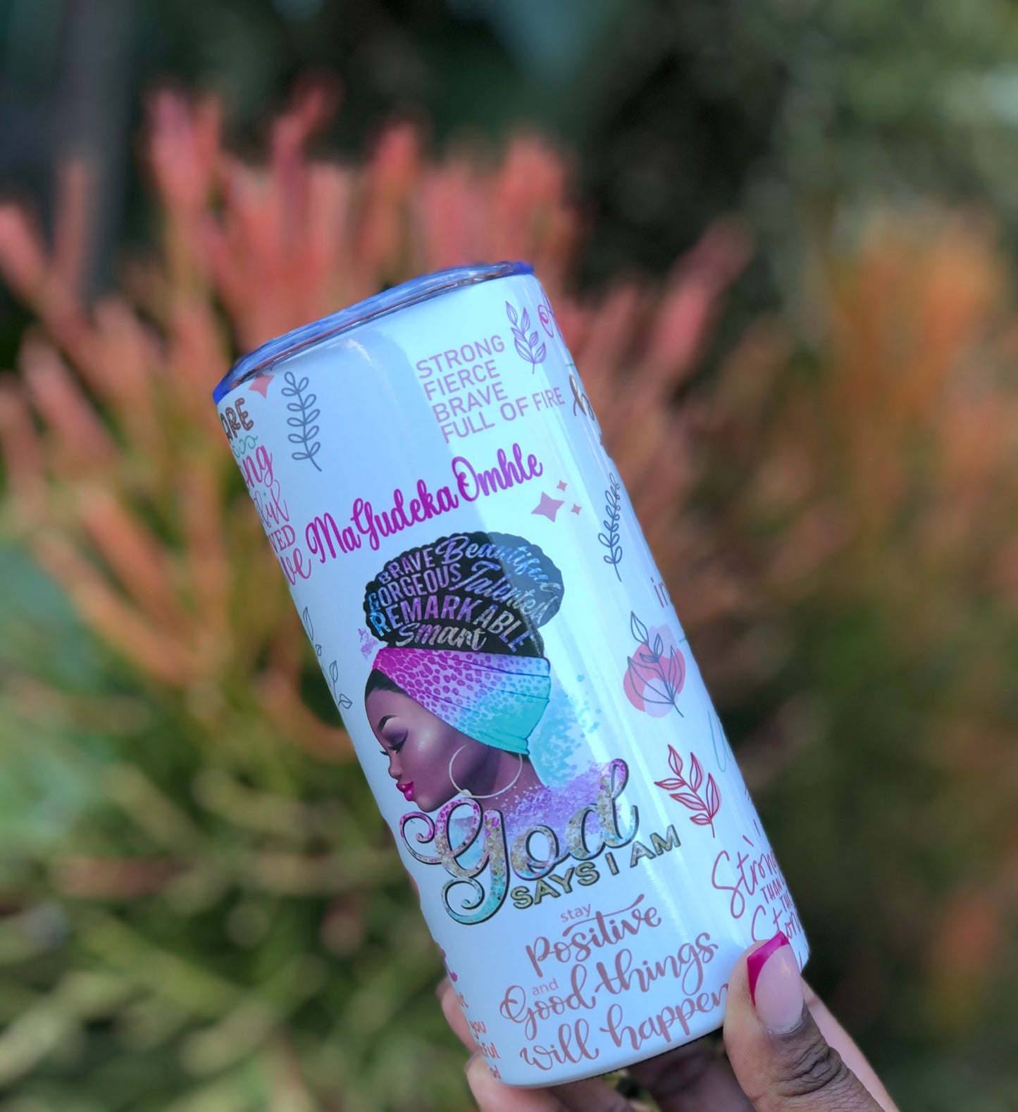 15oz Skinny Tumbler - Positive Affirmations