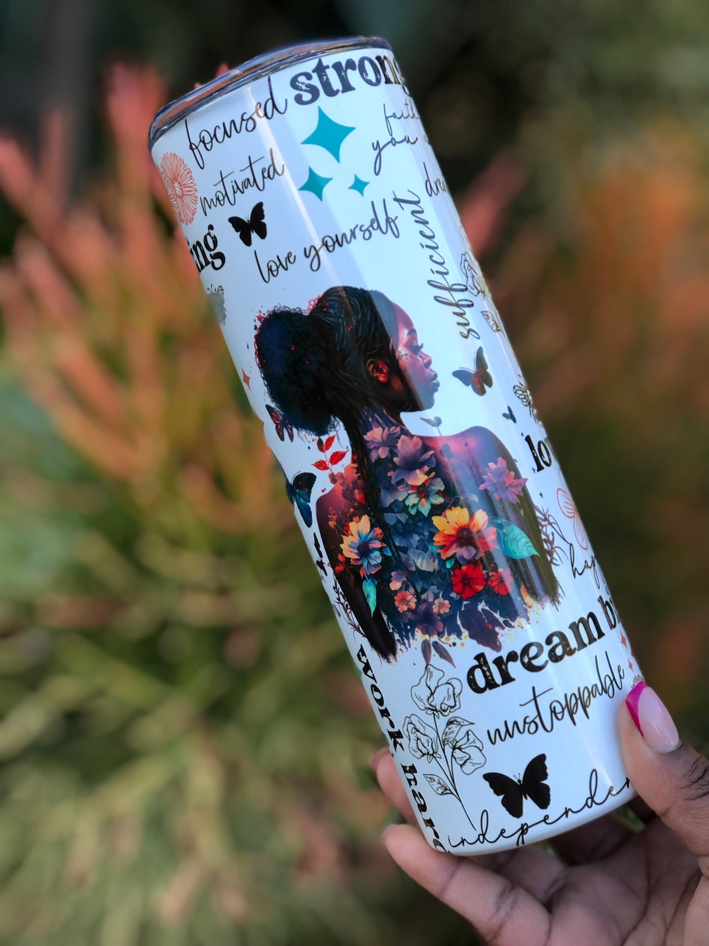 20oz Skinny Tumbler - Motivational Affirmations