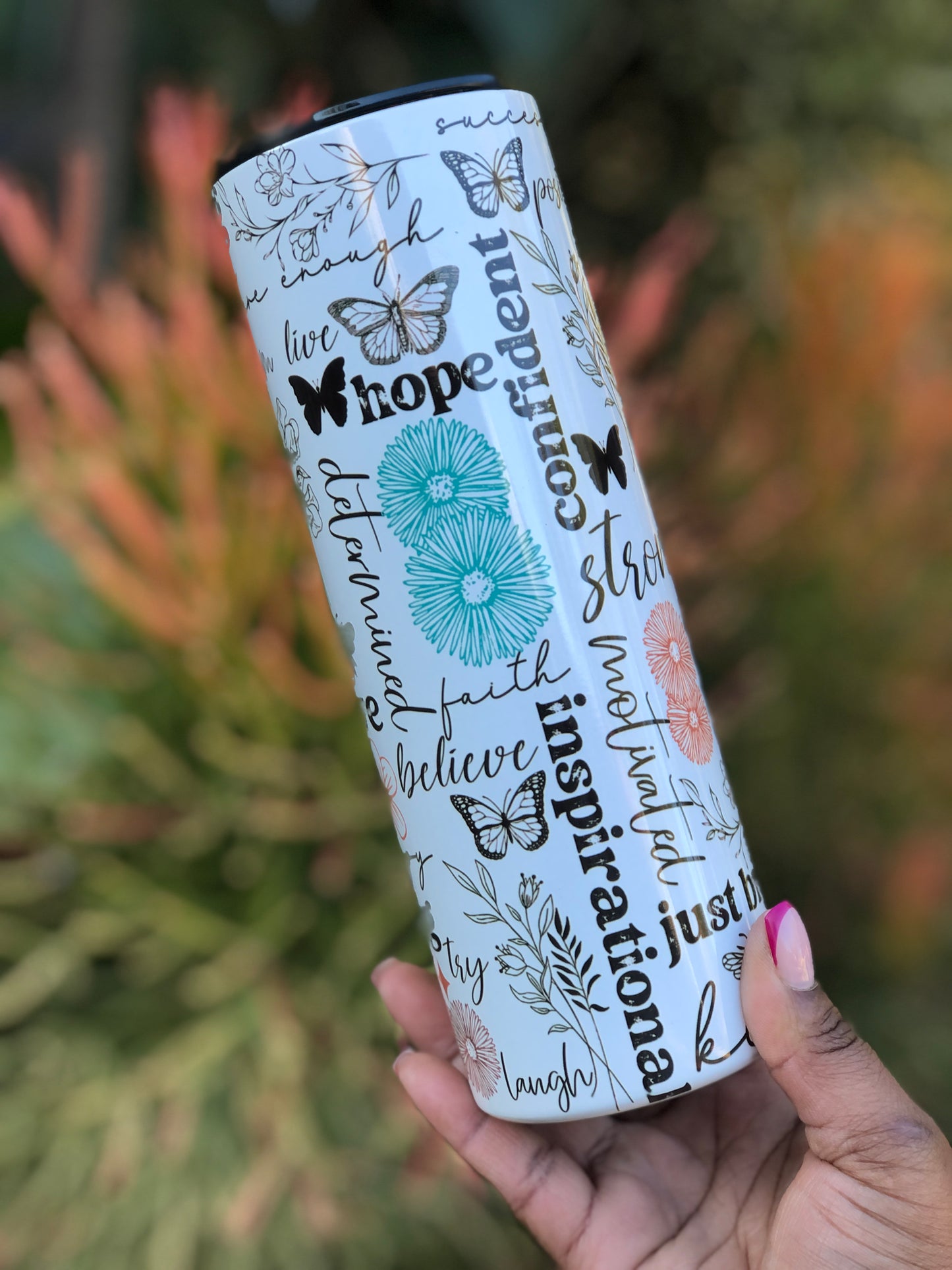 20oz Skinny Tumbler - Motivational Affirmations