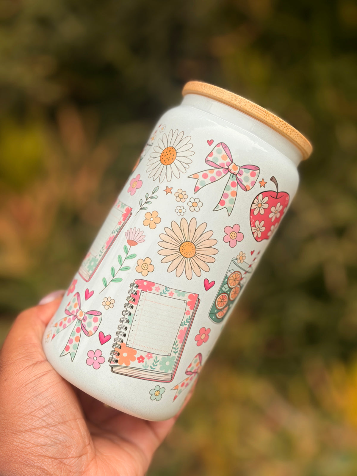Shimmer Glass Can - Teacher Coquette