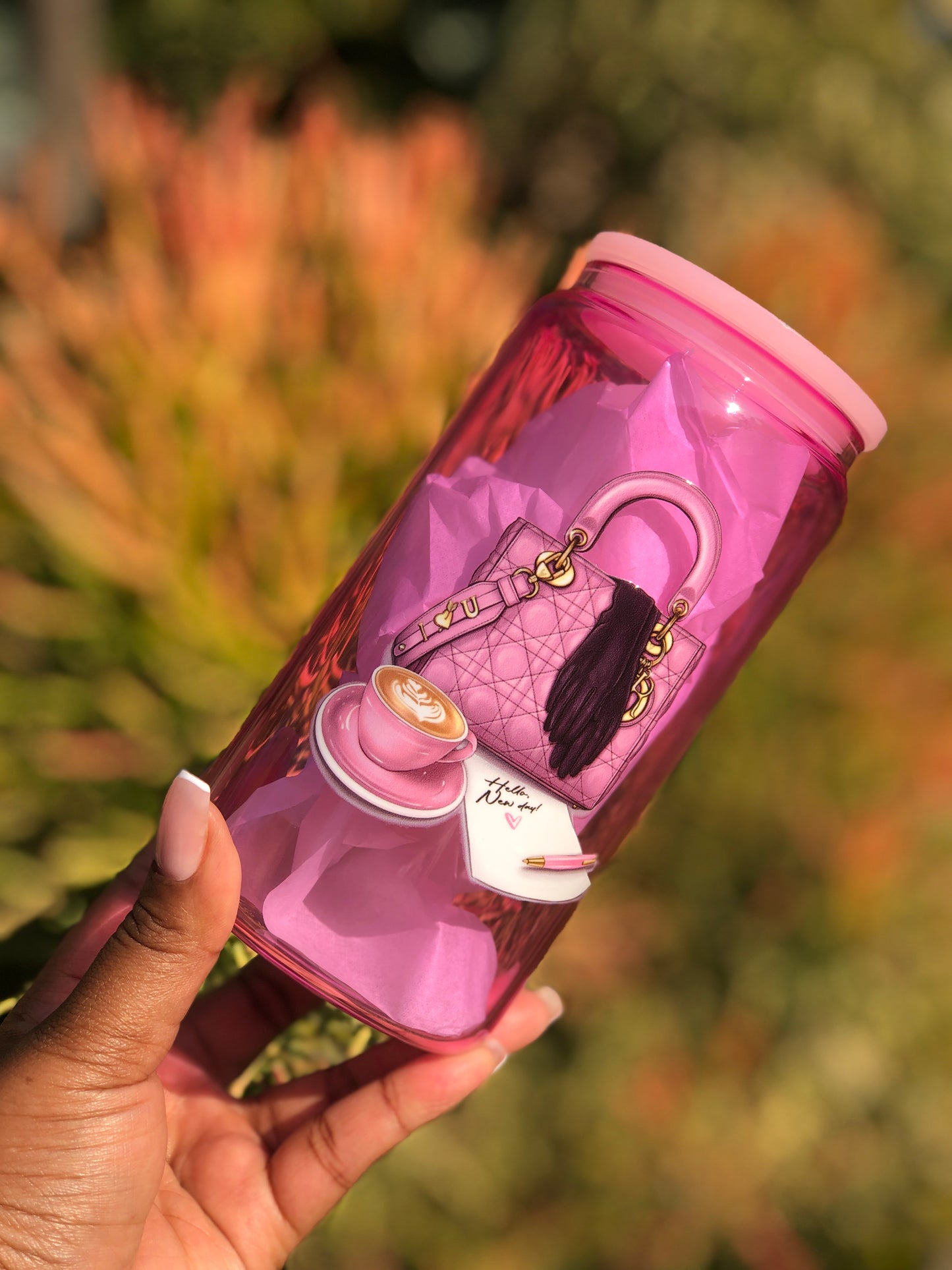 Glass Can - New Day Pink Bag