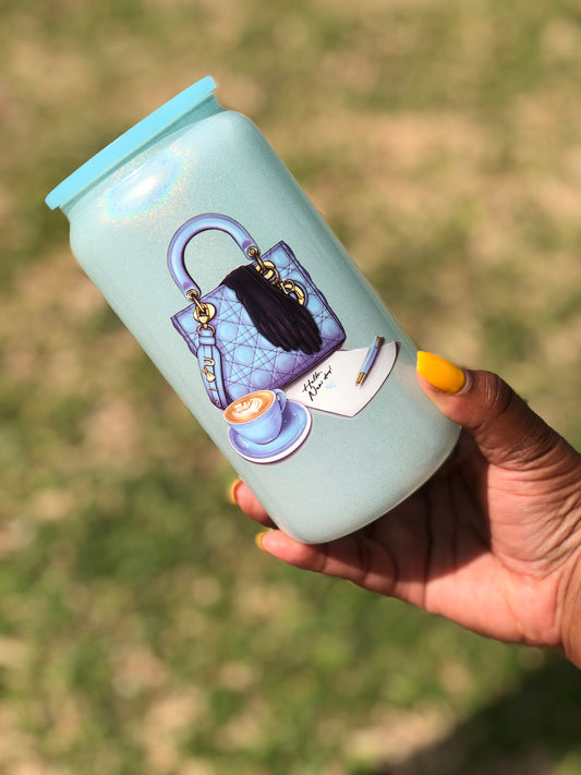 Shimmer Glass Can - New Day Blue Bag