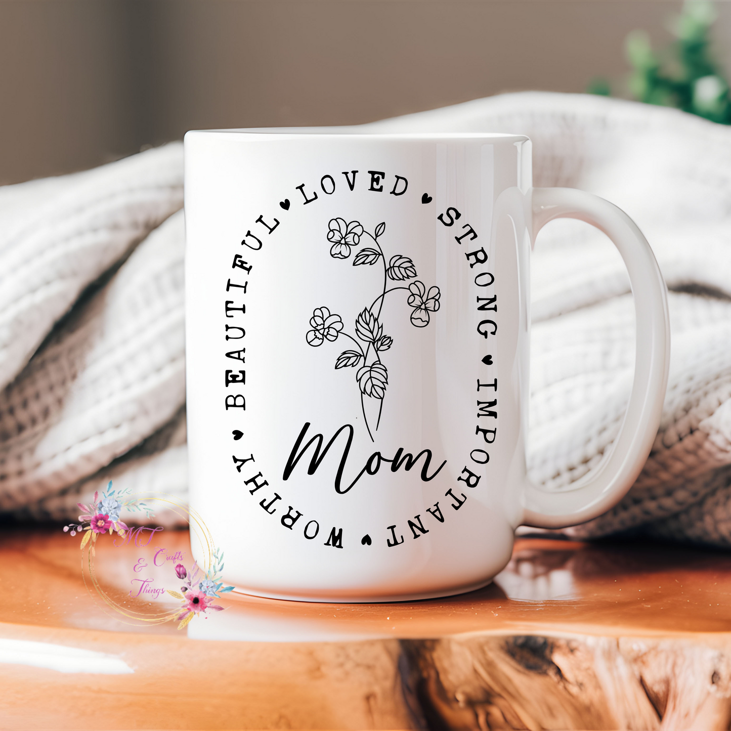 15oz Ceramic Mug - Mom Words