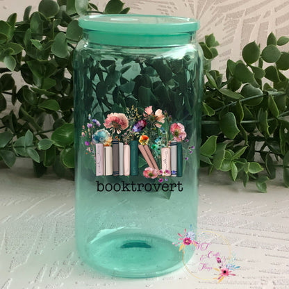 Glass Can - Booktrovert_Floral