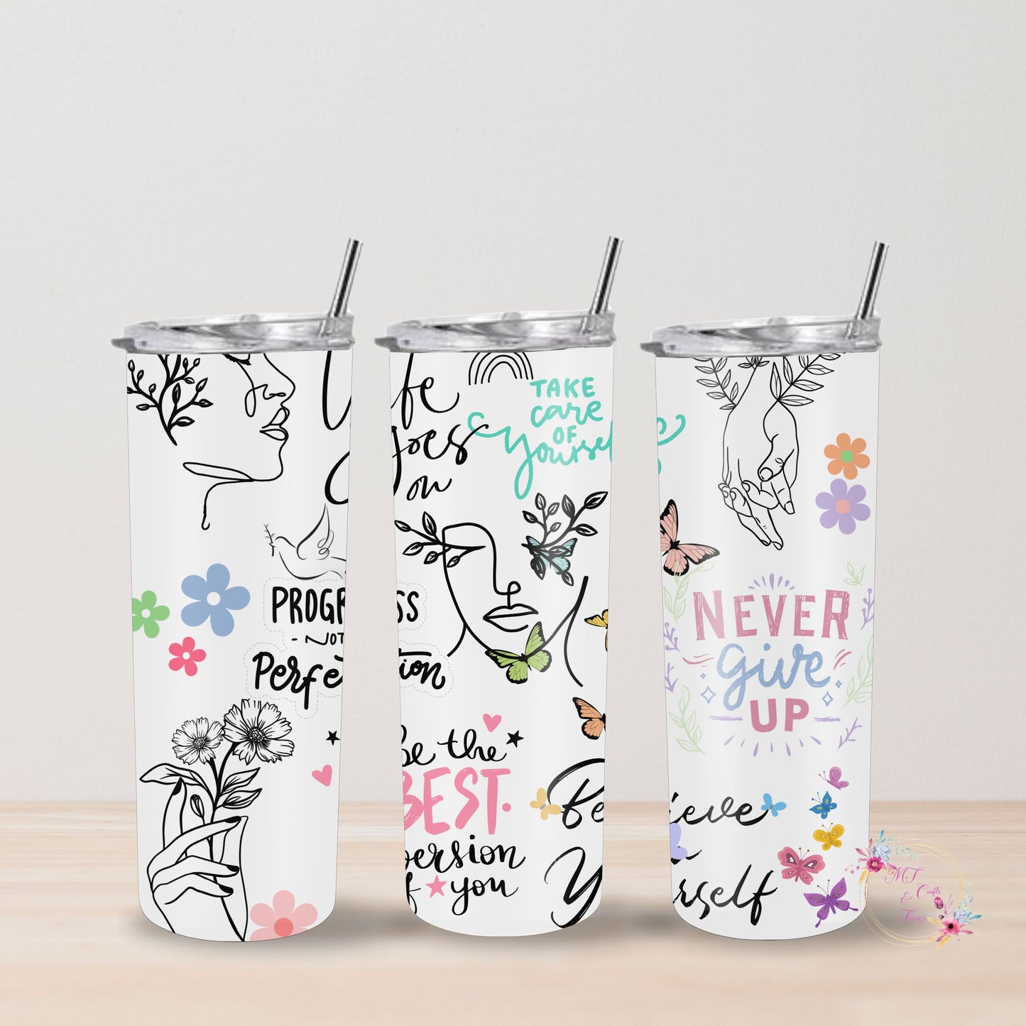 20oz Skinny Tumbler - Affirmations