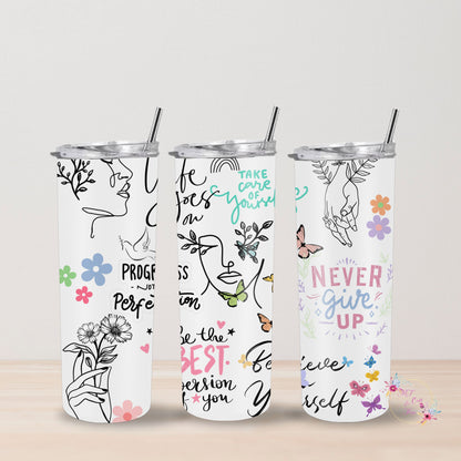 20oz Skinny Tumbler - Affirmations