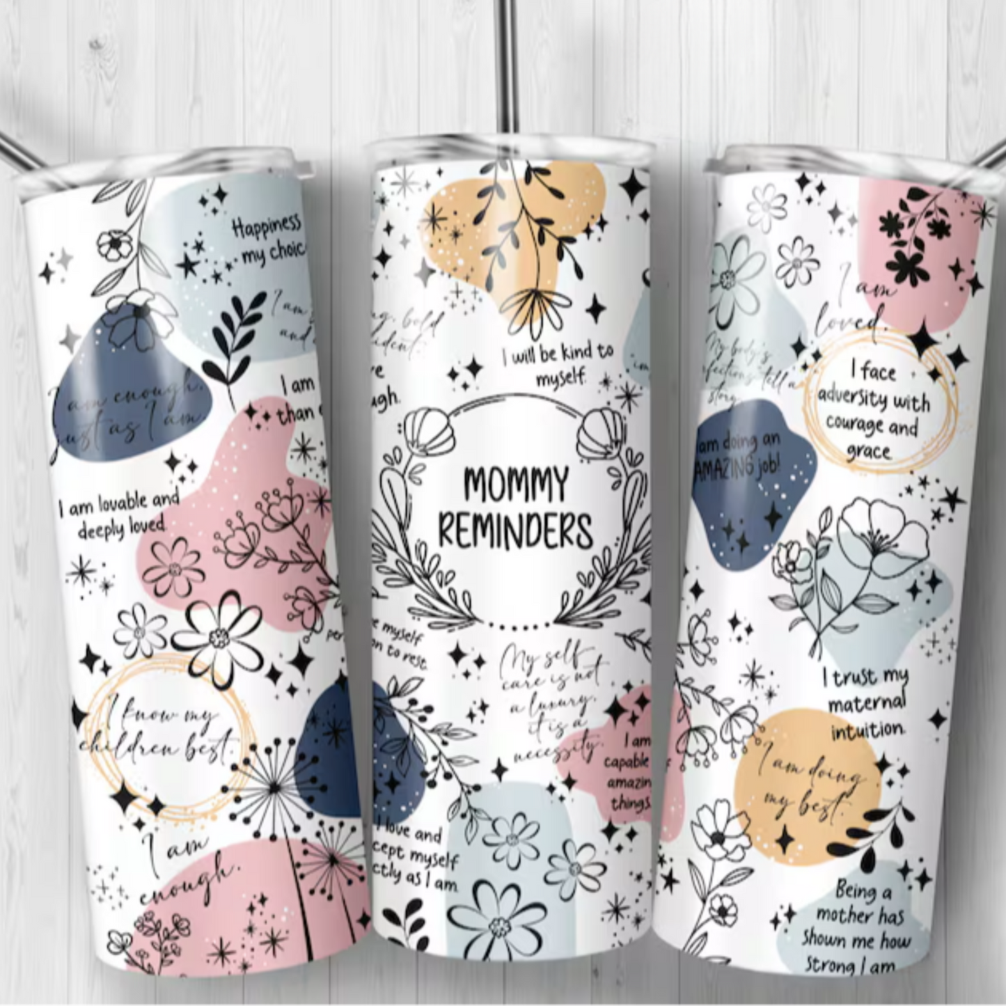 20oz Skinny Tumbler - Mom/Mommy Reminders