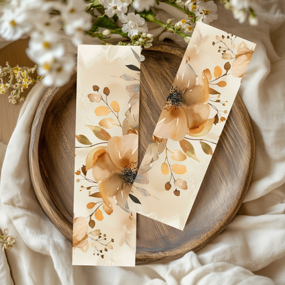 Sub-Acrcylic Bookmarks - Beige Florals