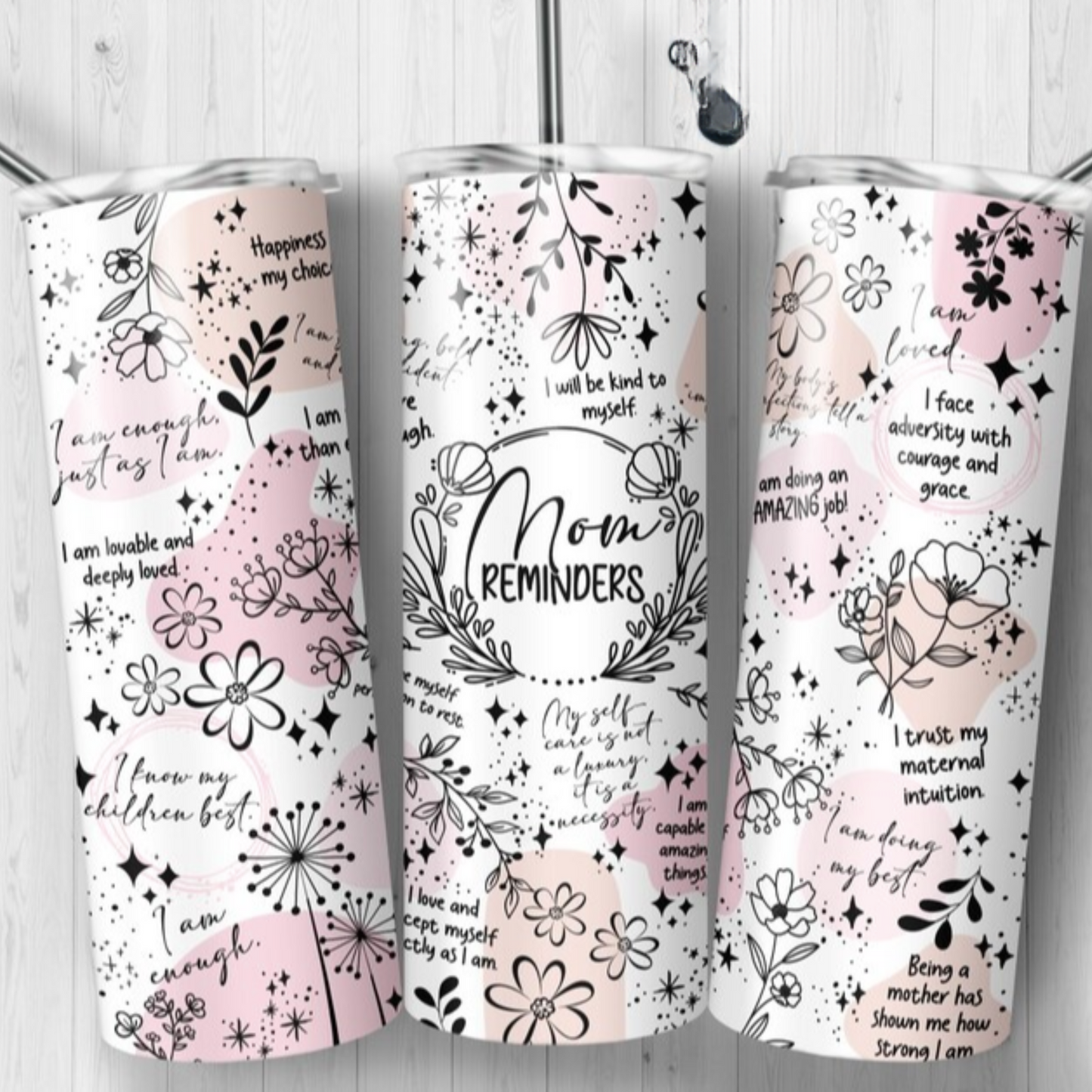 20oz Skinny Tumbler - Mom/Mommy Reminders