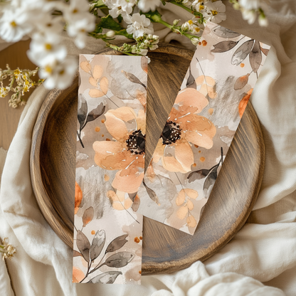 Sub-Acrcylic Bookmarks - Beige Florals