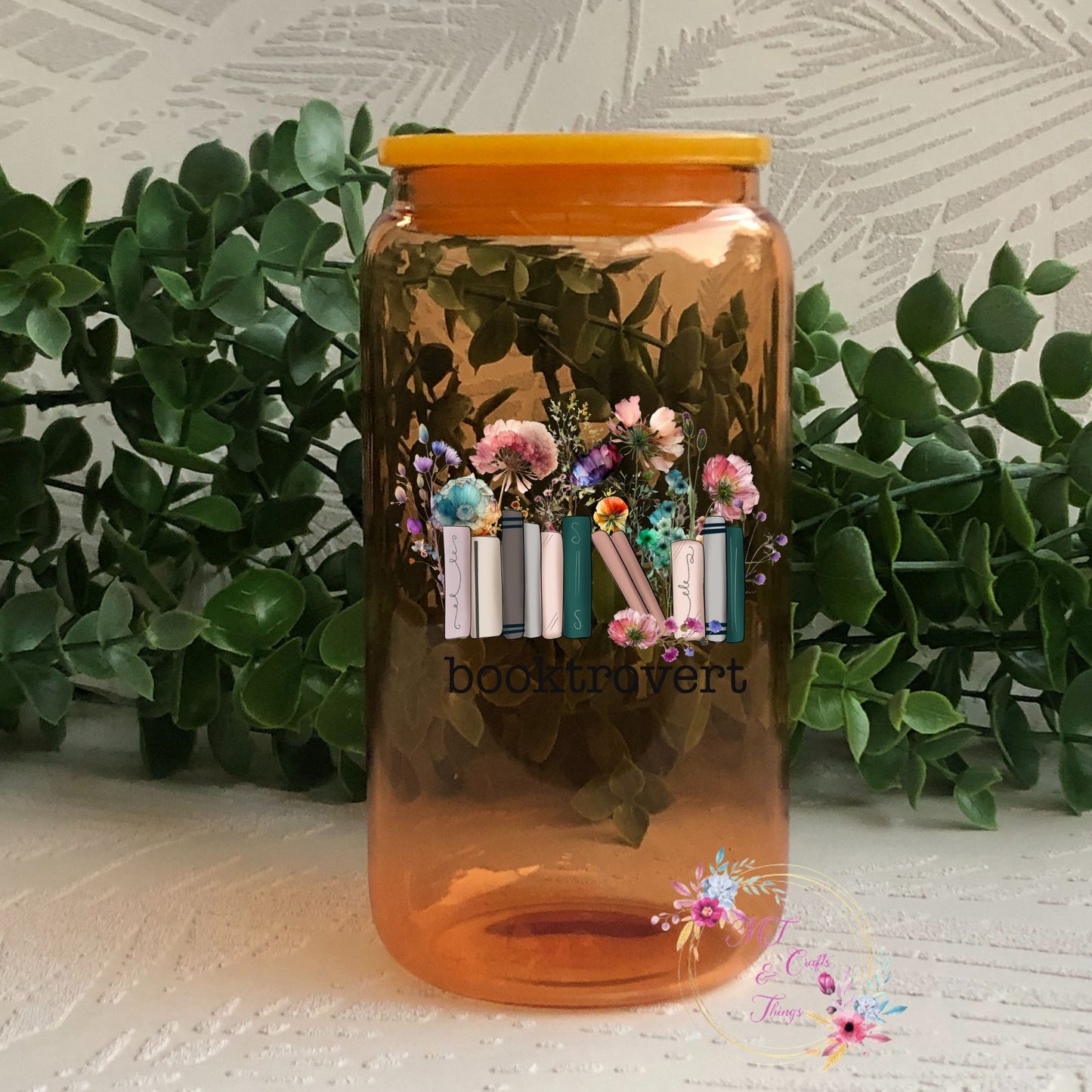 Glass Can - Booktrovert_Floral