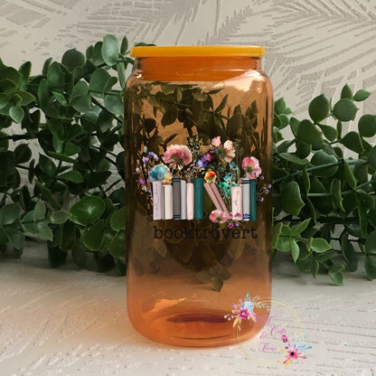 Glass Can - Booktrovert_Floral