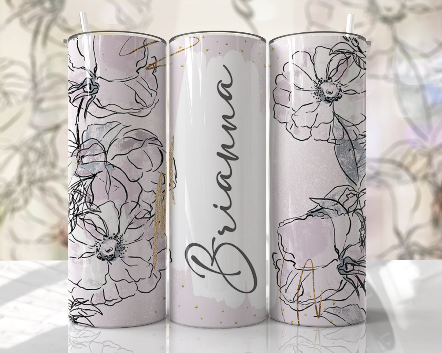 20oz Skinny Tumbler - Add Name (Various Designs)