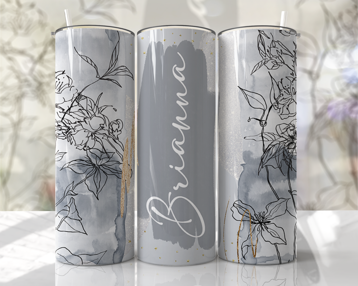 20oz Skinny Tumbler - Add Name (Various Designs)
