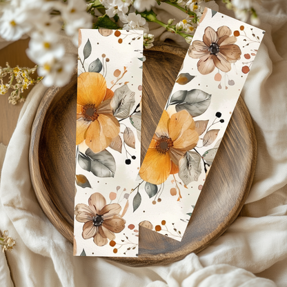 Sub-Acrcylic Bookmarks - Beige Florals
