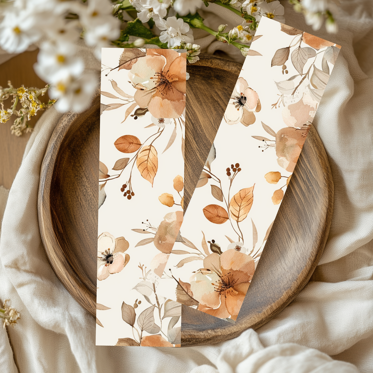Sub-Acrcylic Bookmarks - Beige Florals