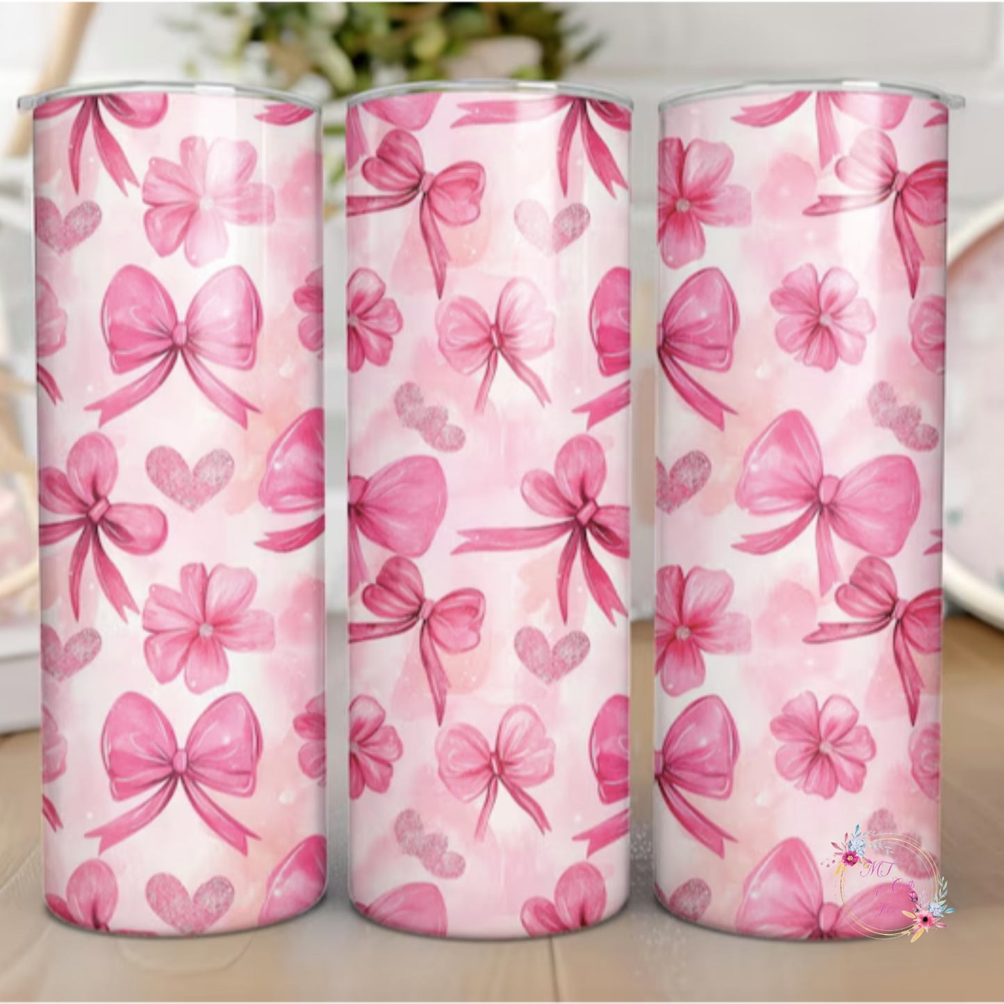 20oz Skinny Tumbler- Pink Coquette