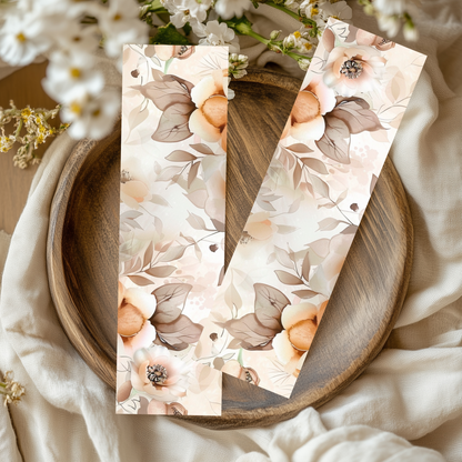Sub-Acrcylic Bookmarks - Beige Florals