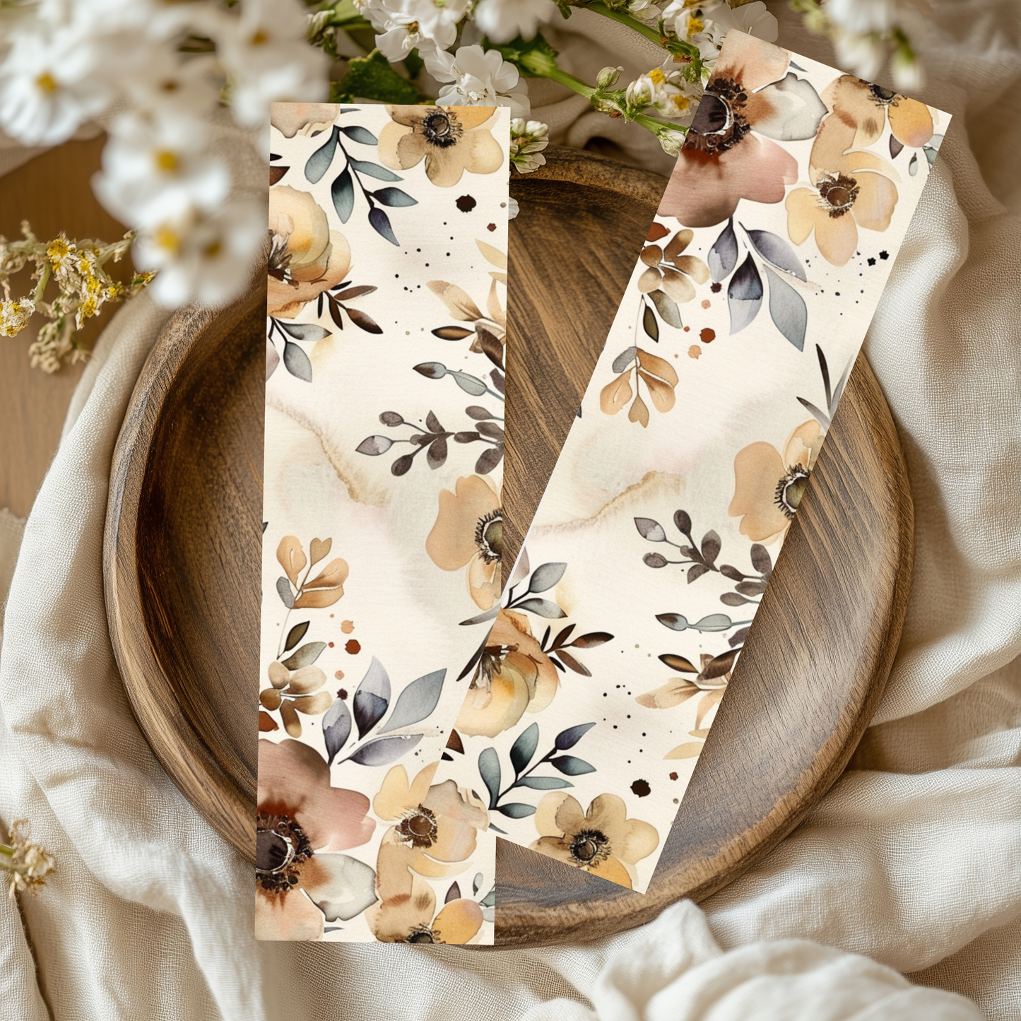 Sub-Acrcylic Bookmarks - Beige Florals