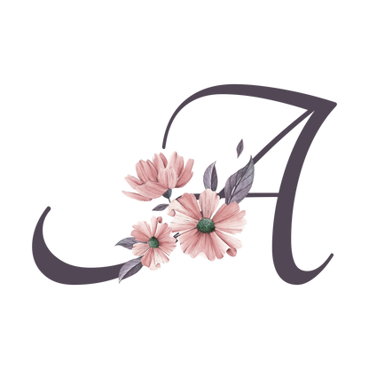 Frosted Glass Can - Floral Alphabet with Name