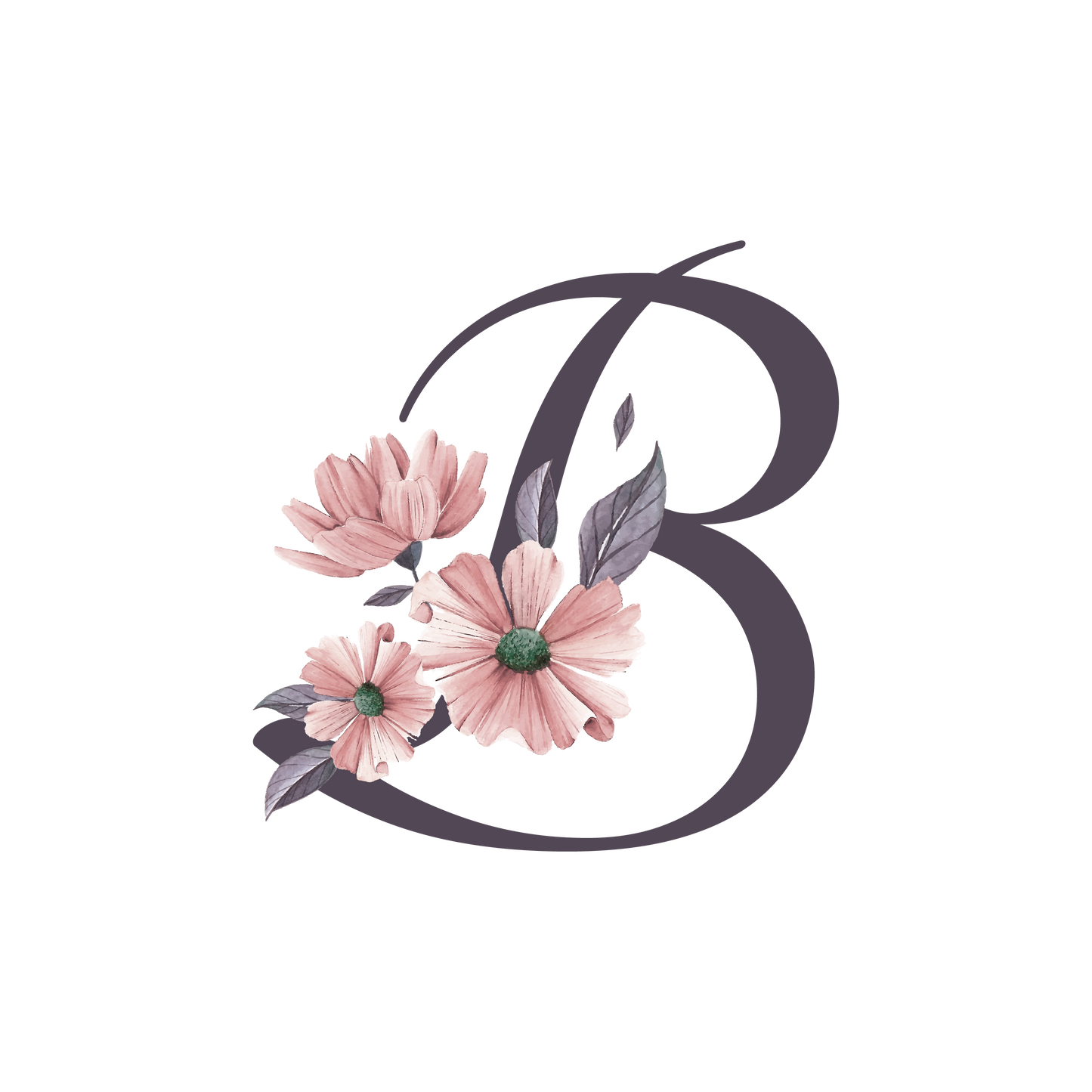 Frosted Glass Can - Floral Alphabet with Name