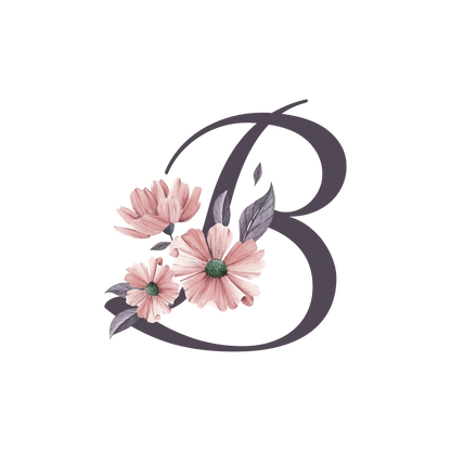Frosted Glass Can - Floral Alphabet with Name