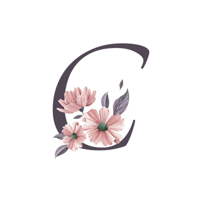 Frosted Glass Can - Floral Alphabet with Name