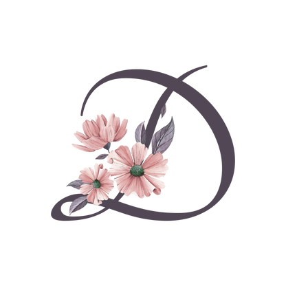 Frosted Glass Can - Floral Alphabet with Name