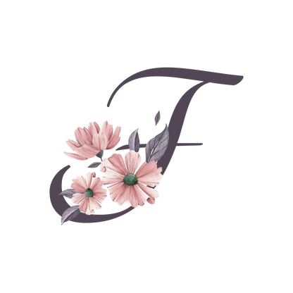 Frosted Glass Can - Floral Alphabet with Name