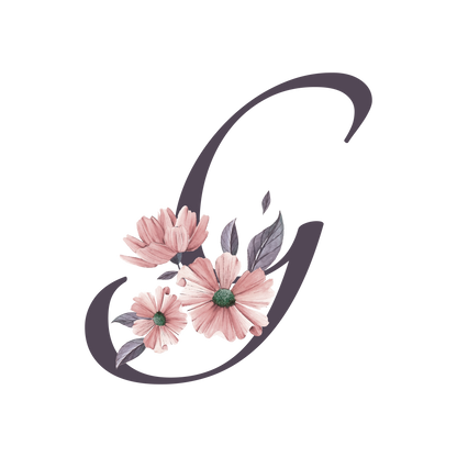 Frosted Glass Can - Floral Alphabet with Name