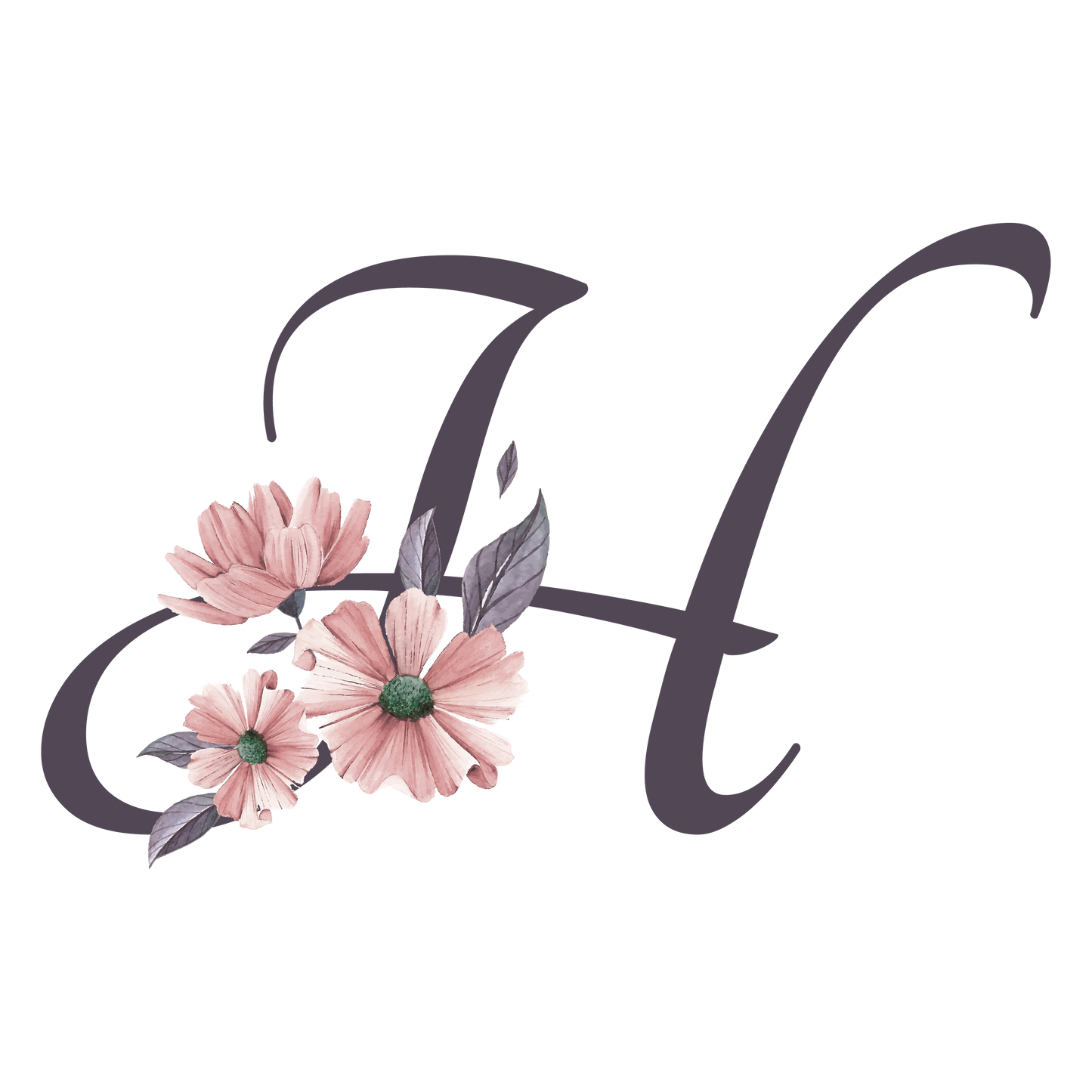 Frosted Glass Can - Floral Alphabet with Name