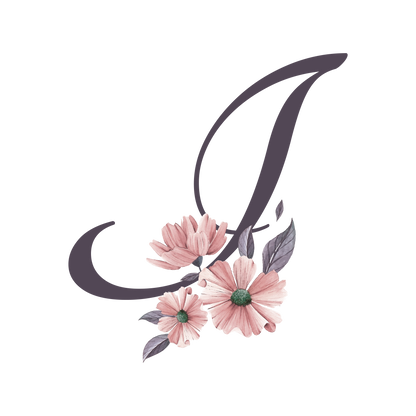 Frosted Glass Can - Floral Alphabet with Name