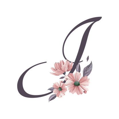 Frosted Glass Can - Floral Alphabet with Name