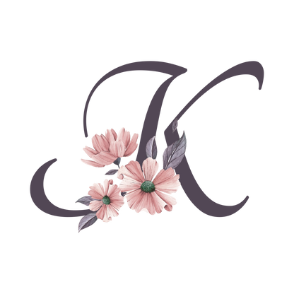 Frosted Glass Can - Floral Alphabet with Name