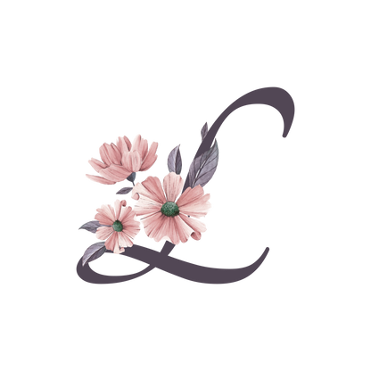 Frosted Glass Can - Floral Alphabet with Name